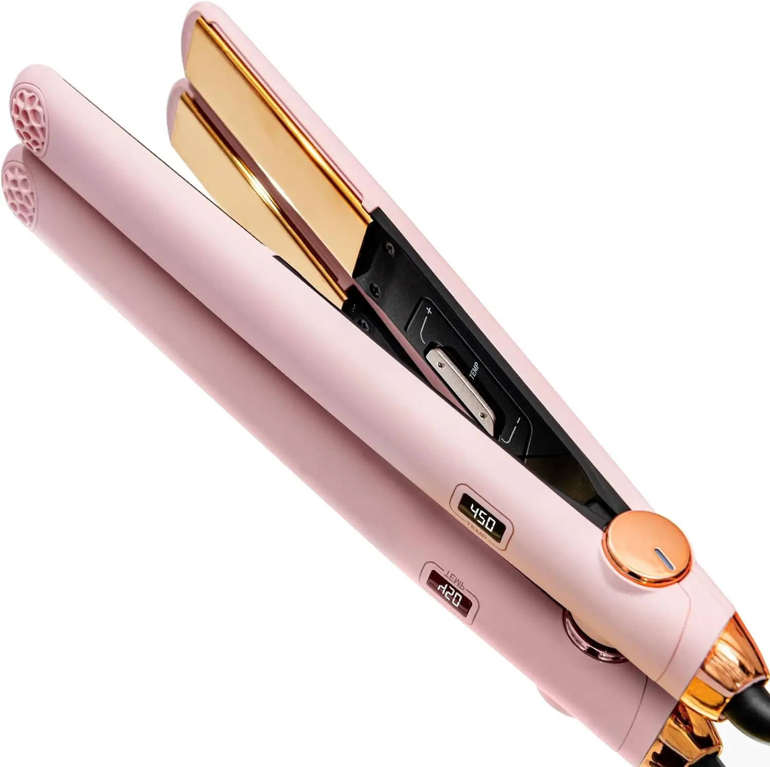 3 in 1 pink hair straightener curling iron and curler smoothing hair sensor Touch Electric Flat Iron LCD Display