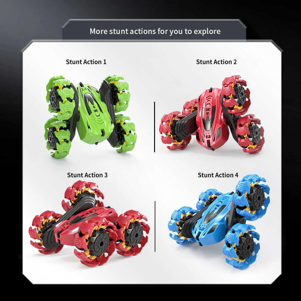 HW NEW Dual Remote 360 Rotation Drift Electric Hand Gesture Radio Control explosive wheel Rc Cars Stunt Car Toy for Kids