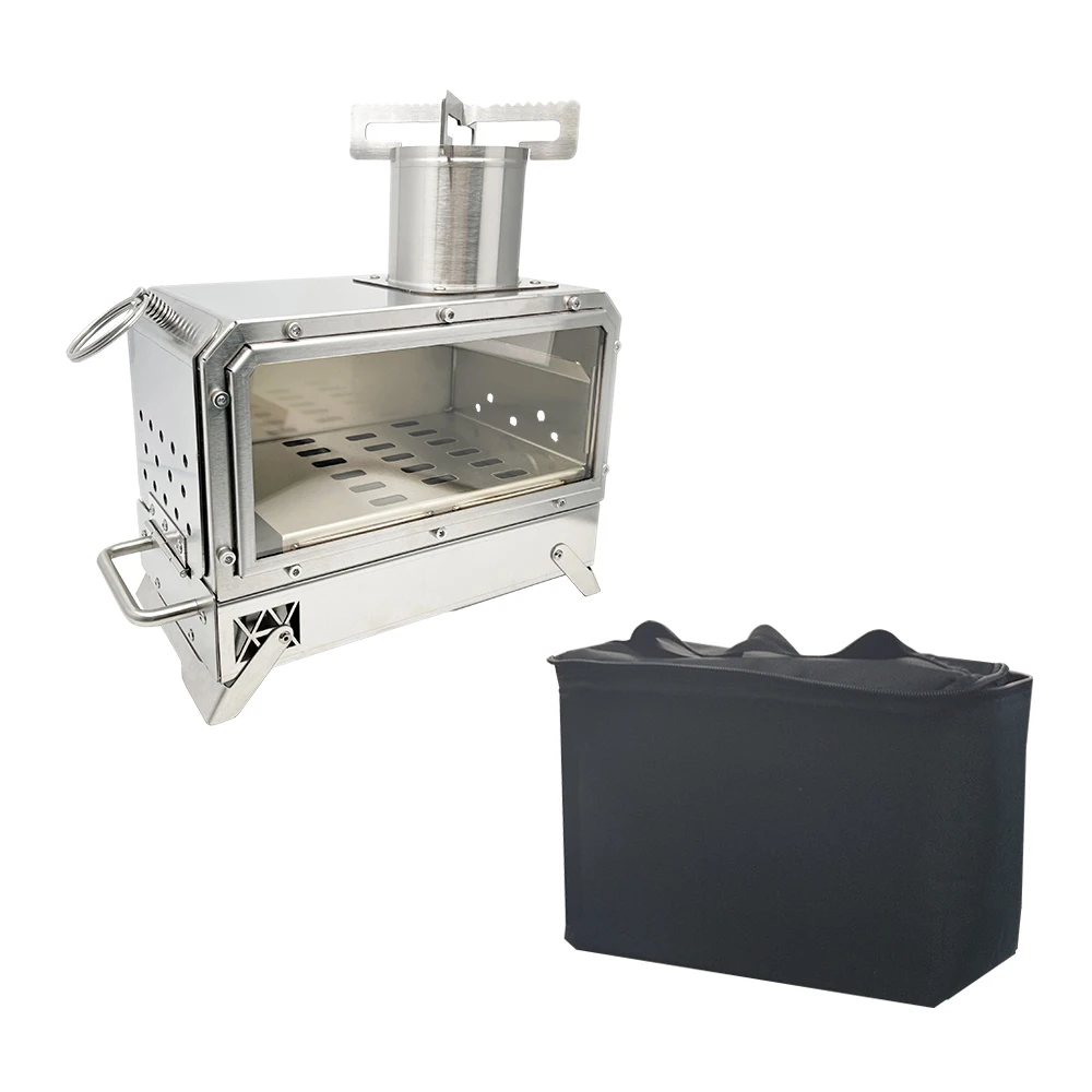 Wholesale Portable Wood Tent mini camping stove with roast drawing Outdoor Woodlander Deluxe Cook Supplier