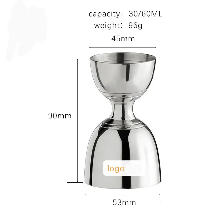 Indian Double-headed Wine Measuring Device Stainless Steel Fine Scale Measuring Cup Ounce Glass Wine Cocktail Jiggers
