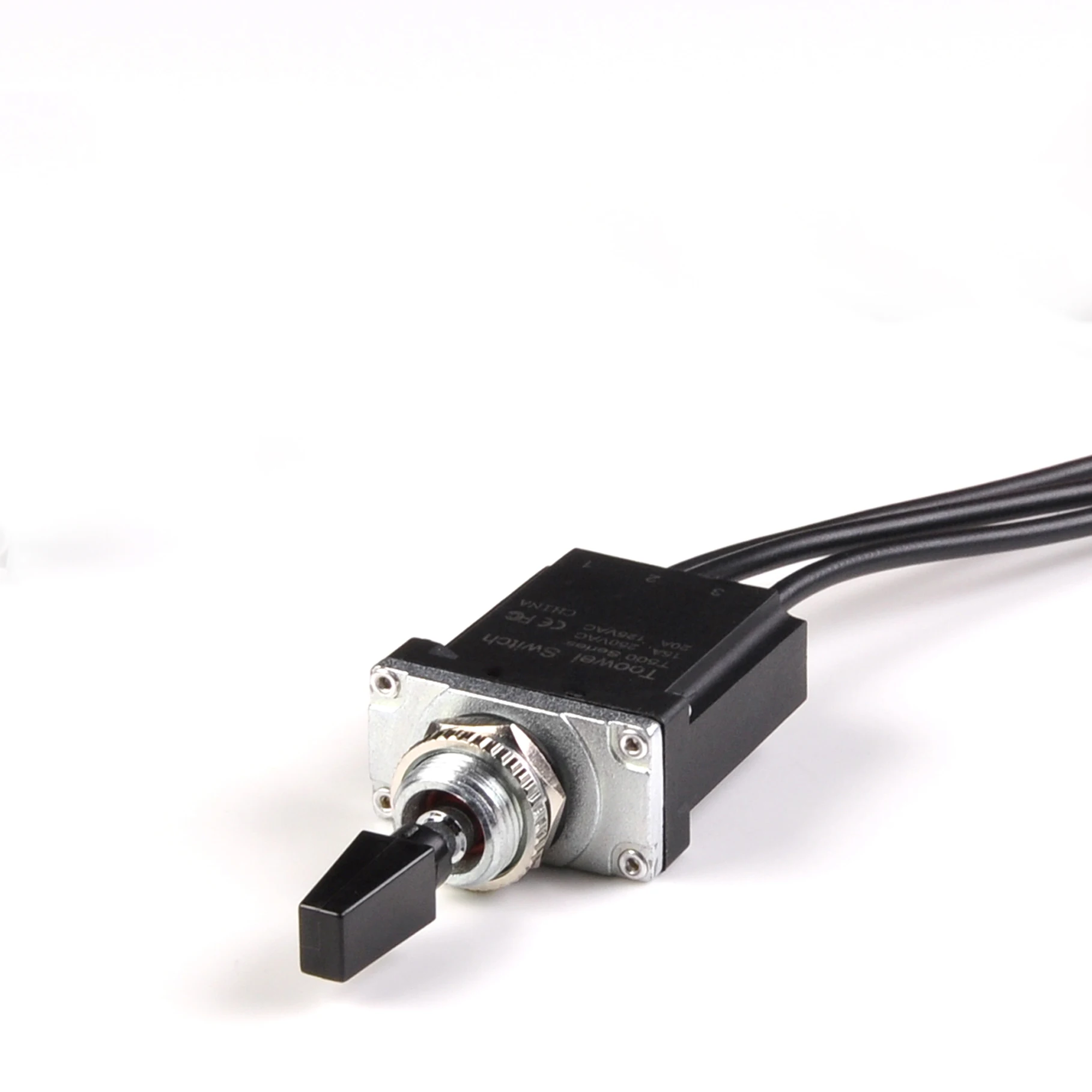 ON-OFF-ON Wired Terminal Momentary Toggle Switch  Waterproof IP67 Thickened Black/Yellow Metal Handle Toowei T501CX