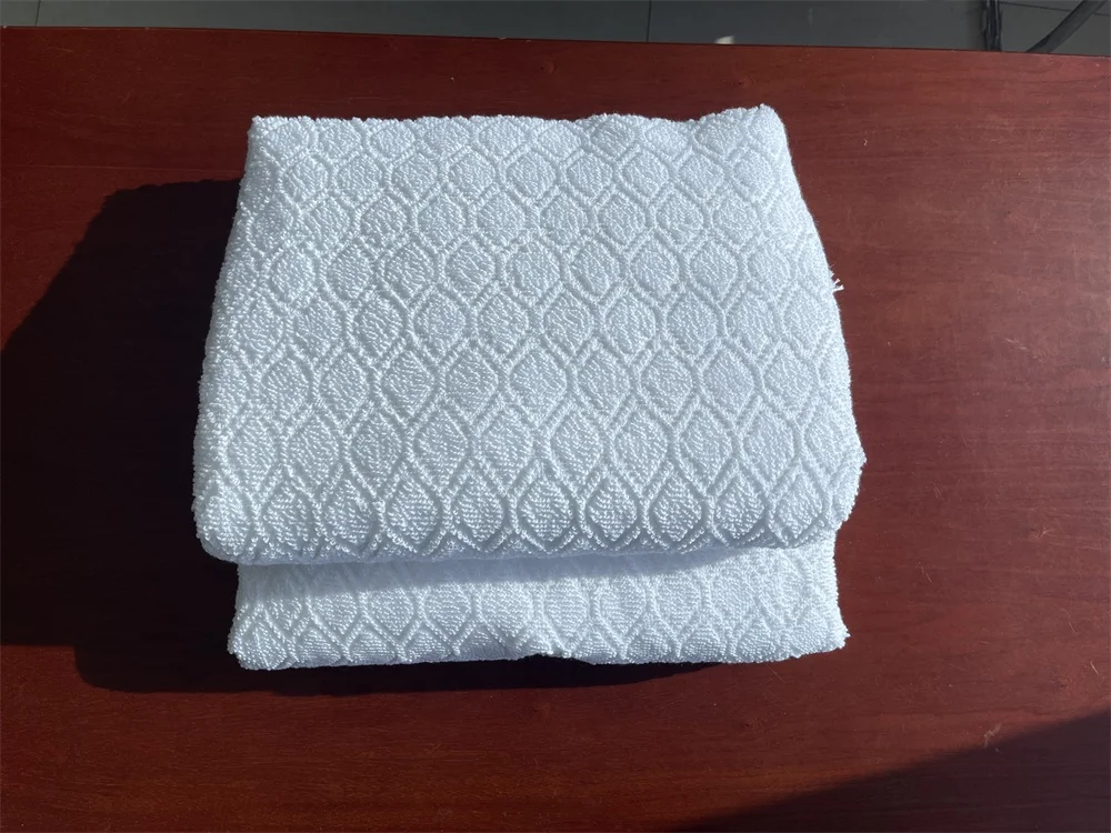 Custom terry jacquard 100% polyester Soft Ihram Haji Towel Muslim Towel For Worship