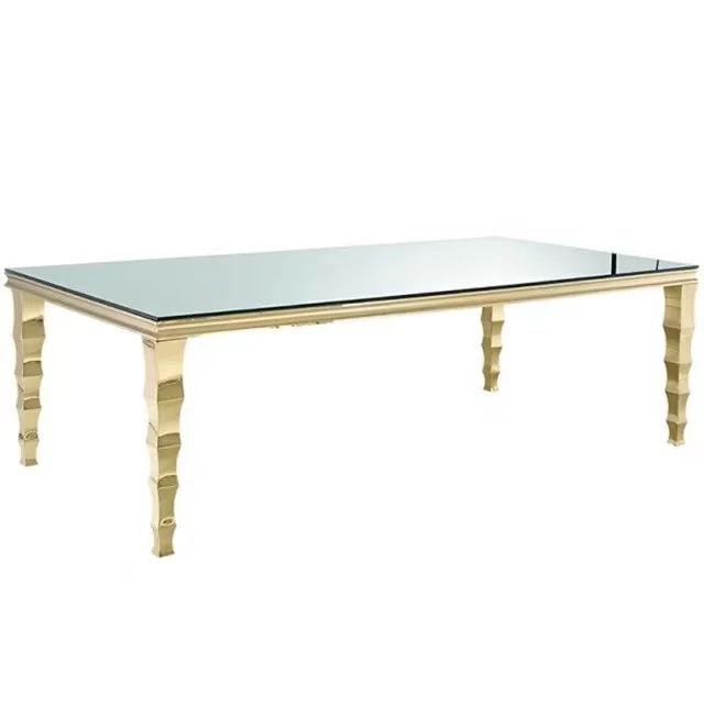 
Event party use banquet furniture mirror glass wedding tables for sale 