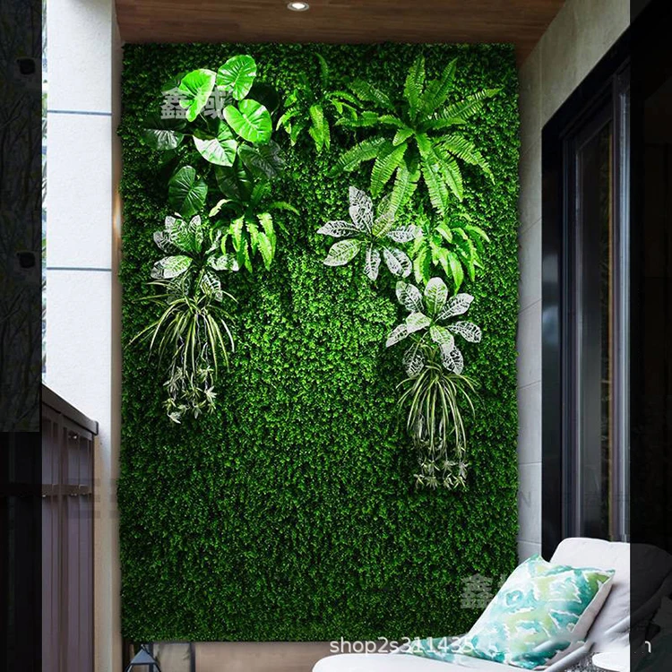 New design customized 3d artificial jungle wall plants panel vertical garden green