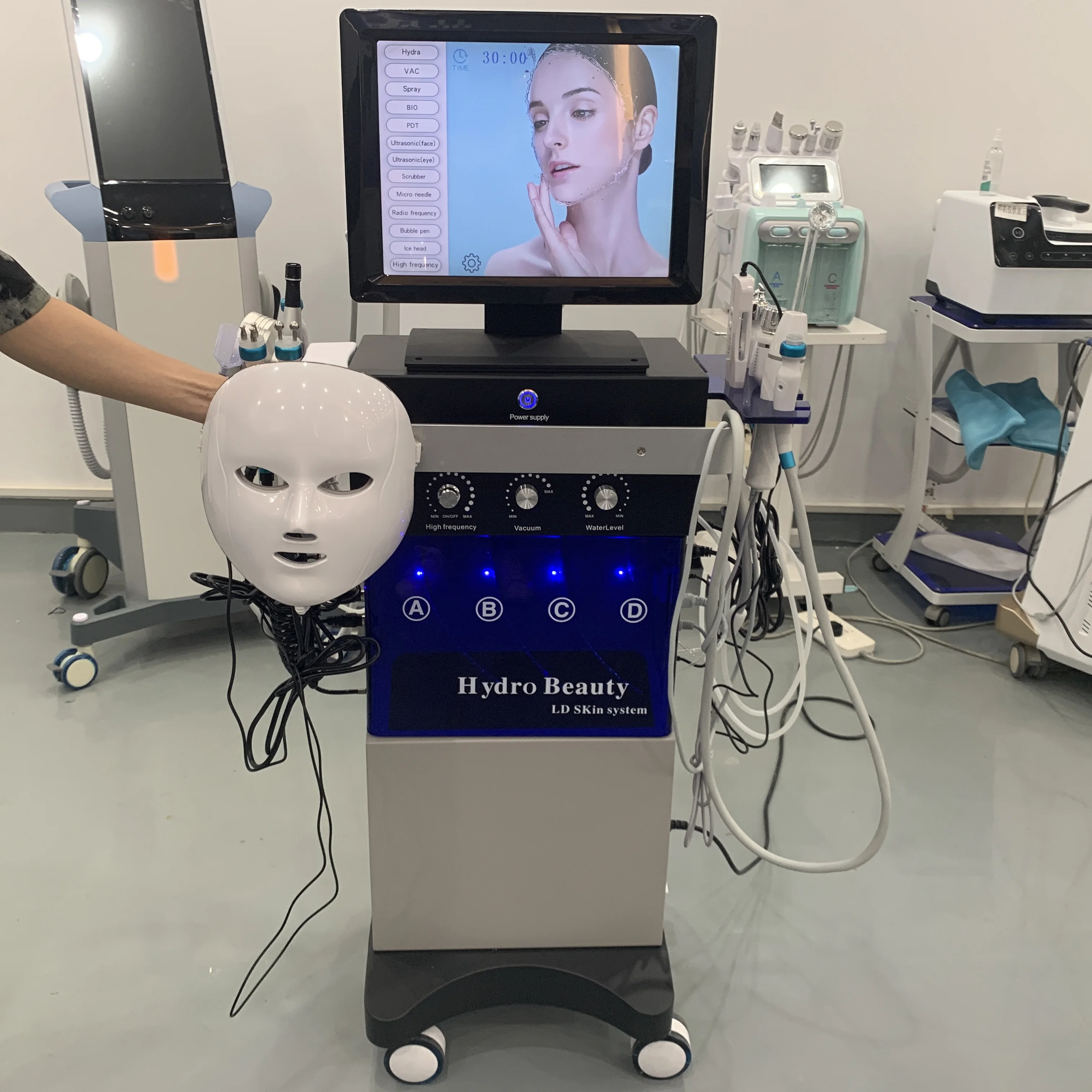 2023 Facial spa Machine 16 functions optional customized version vertical facial care machine for estheticians