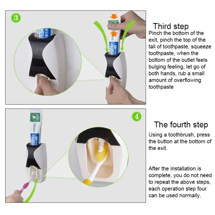 bathroom Plastic Automatic Toothpaste Dispenser Set with 5 Toothbrush Holder B536