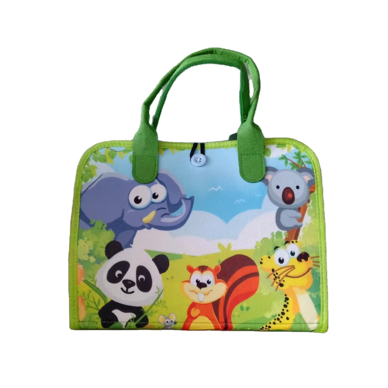 Green Zoo Reusable Drawing Pads Toddlers Activity Toys Felt Busy Board for Child Gifts