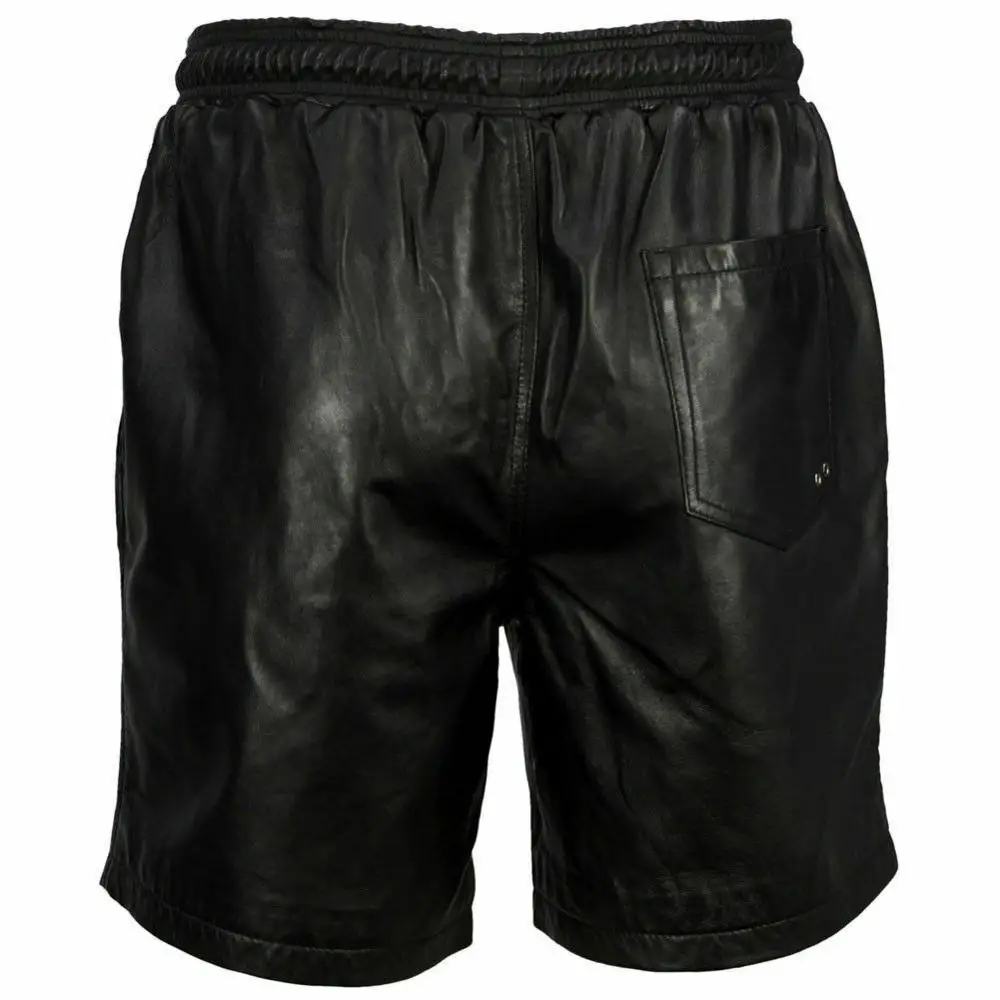 Real Leather Men Boxer Shorts Sexy Wet look Push Up Effect with Front Club wear bag