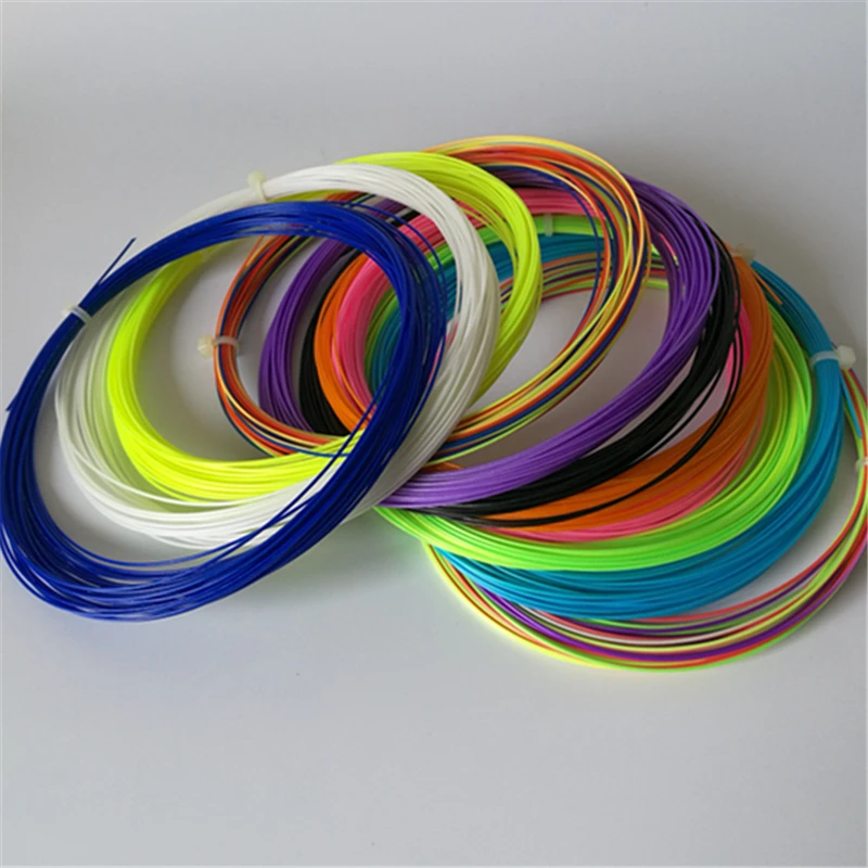 Accept customized high tensile strength 0.7mm 10m new design string for raket badminton