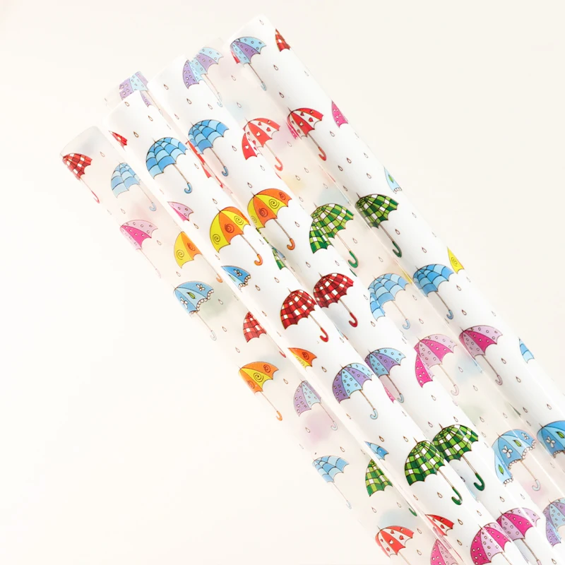 Custom beautiful umbrella plastic straws, new design 12 inch long big plastic straw for party