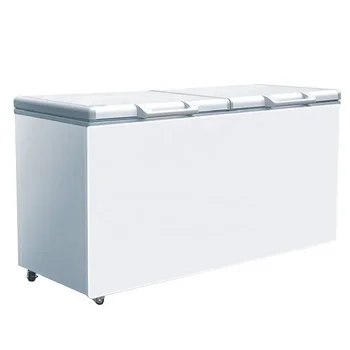 BD-1580T Electric Chest Freezer for Supermarket Portable with Sliding Door & Compressor for Frozen Food Storage