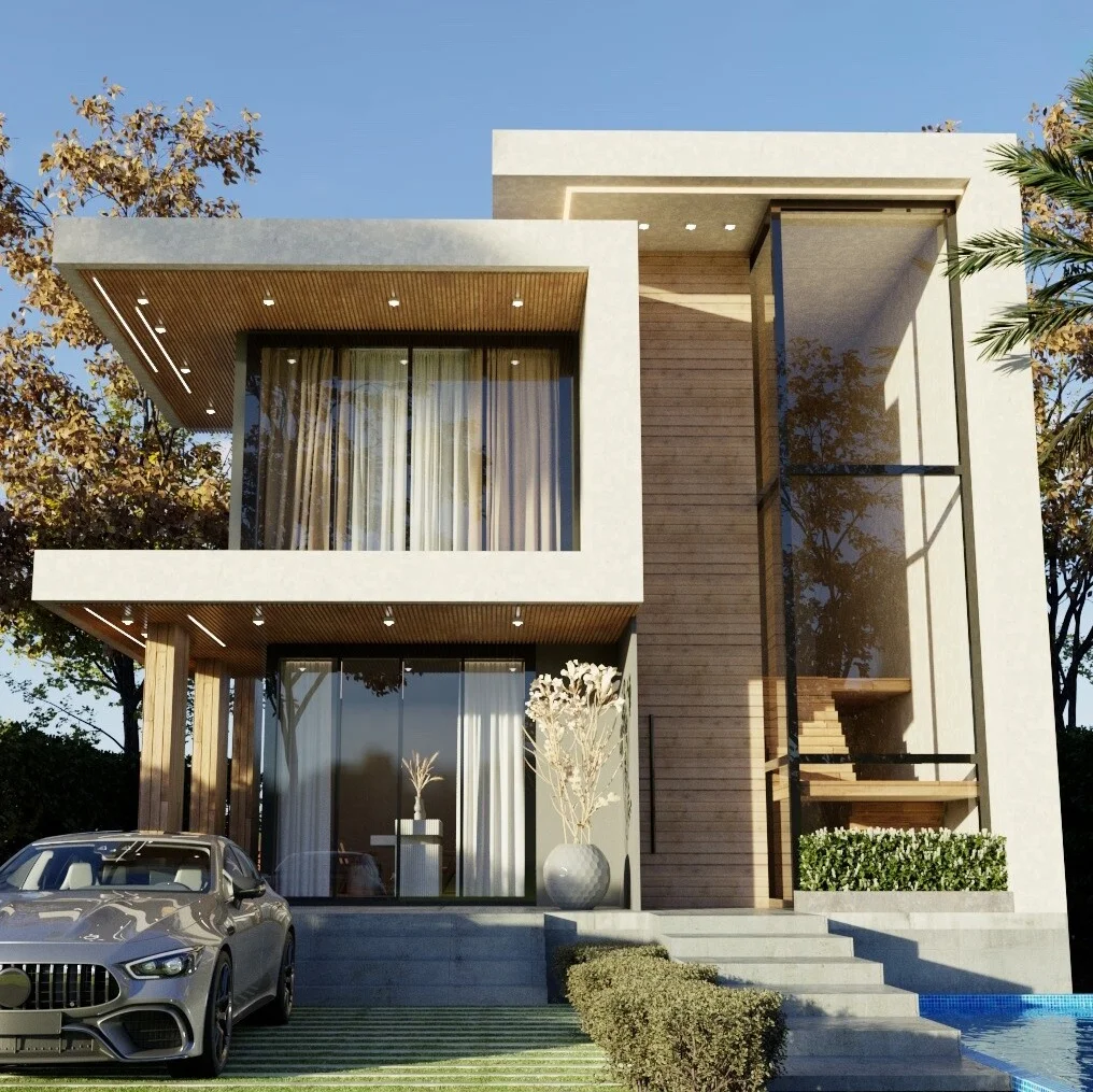 Hot Sale Durable Safety Customized House High Quality Luxury Light Steel Frame Prefab House 2 floors Villa 5 Bedrooms House