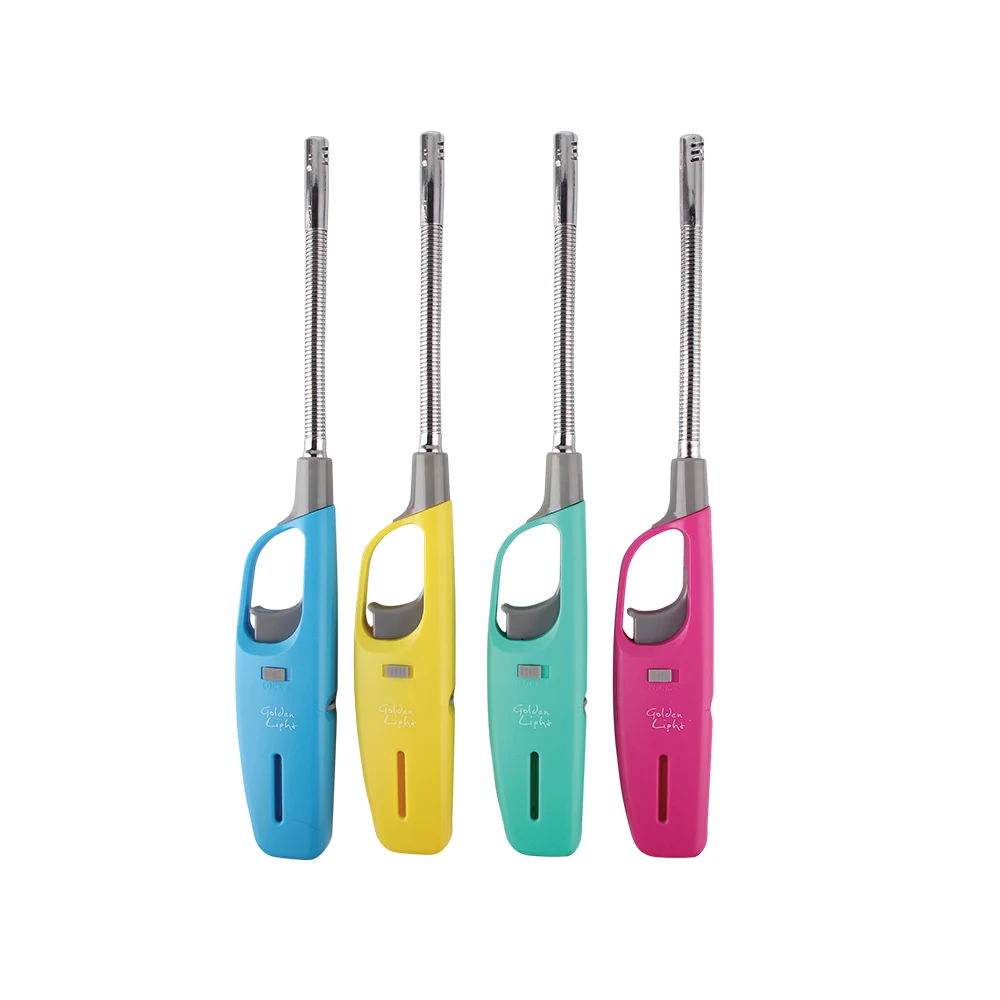 Cheap plastic gas lighter flexible ignition kitchen lighter barbeque BBQ candle lighter