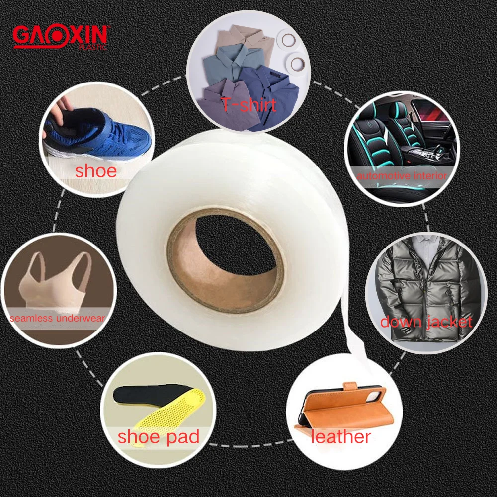 Free Sample Heat Melt Fabric Glue Tape Traceless High Sticky Double Sided Iron on Hot Melt Adhesive Film for Seamless Clothes