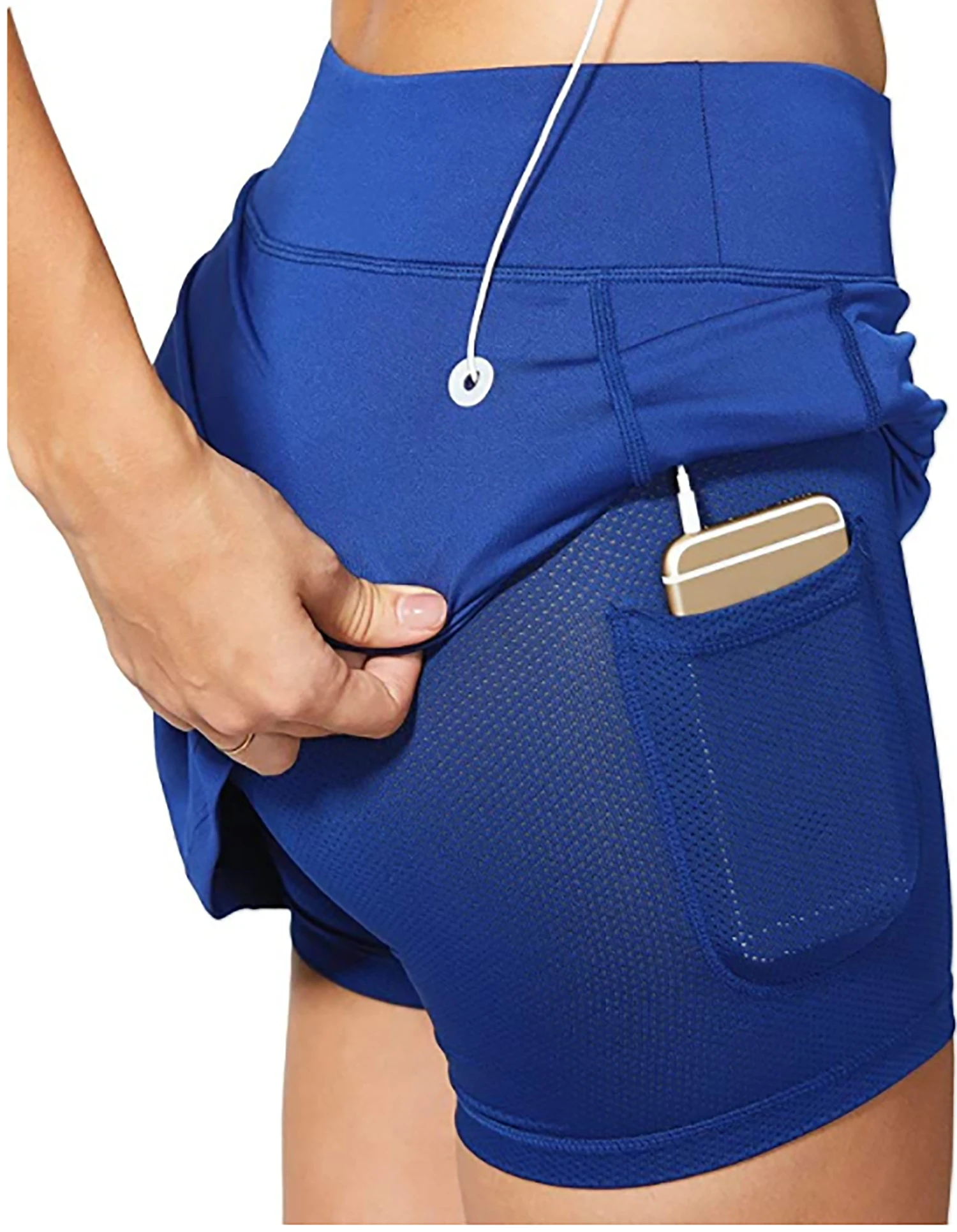 
Custom design Tennis wear Double layer sports skirts inner shorts ball pocket design printed women tennis apparel Tennis skirt 