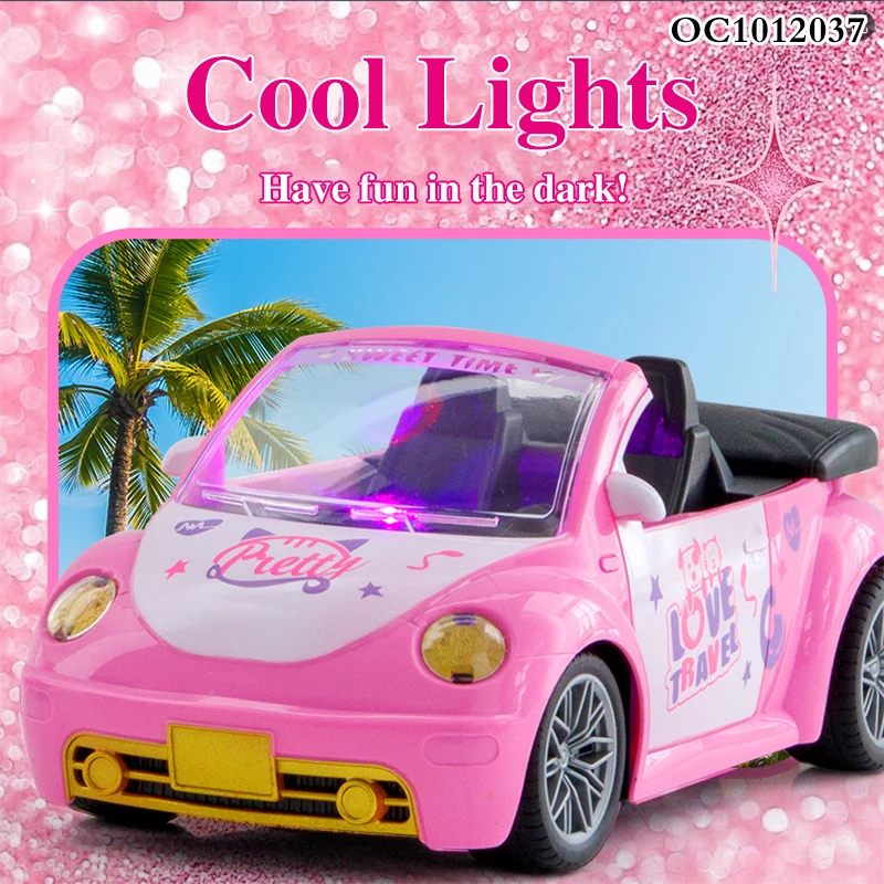 Kid Pink cute Mini Electric Rc Fast Racing Drift Stunt Car Electronic Pink Open Car toy with doll
