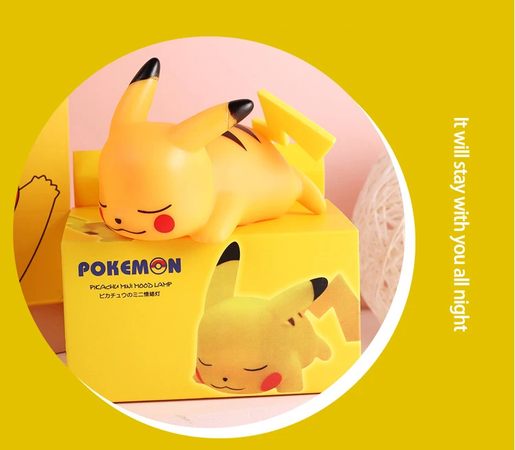 Распродажа милый мини-светильник Pikachu для спальни теплый ночник оптовая продажа дешевая лампа игрушек с цветной коробкой и сумкой
