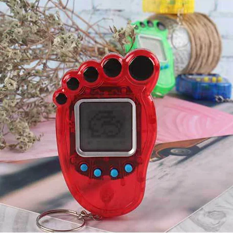 New foot mini electronic pet machine handheld mini game keychain pendant