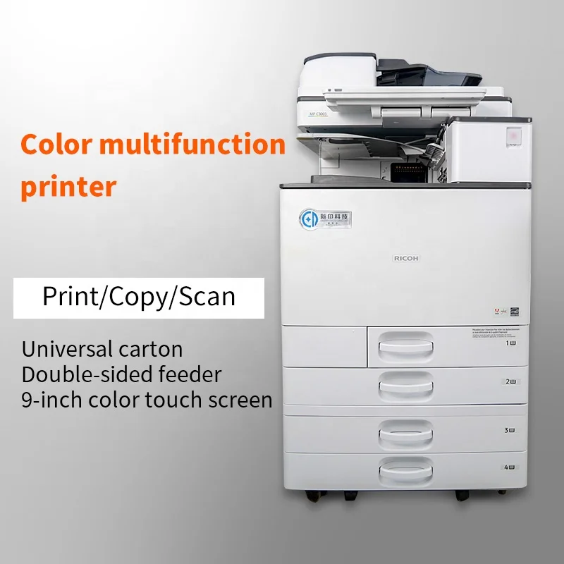 
Used Copier Machine For RICOH AficioA4 A3 Ricoh Imprimante Duplicator Multifonction Scan/Print/ Machine Ricoh mp c3003 