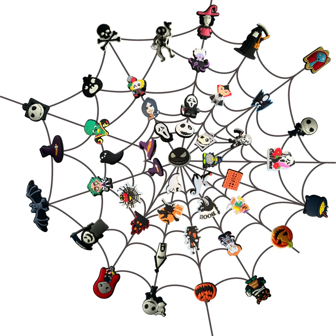 Customized Wholesale Halloween    Festival PVC Patches Decoration   crocs charm bracelet for clog