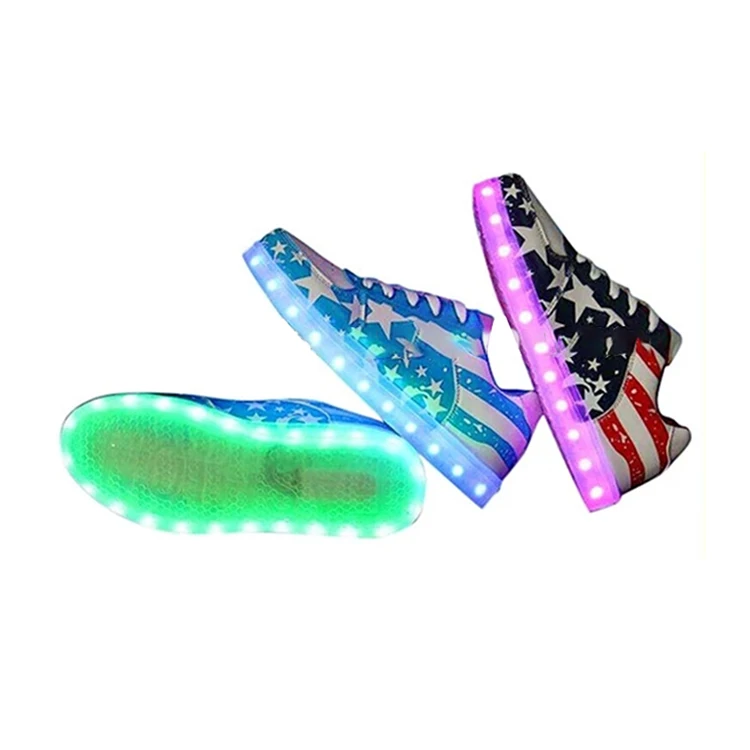 Upgraded wing decoration custom flashing rechargeable led light up sneaker