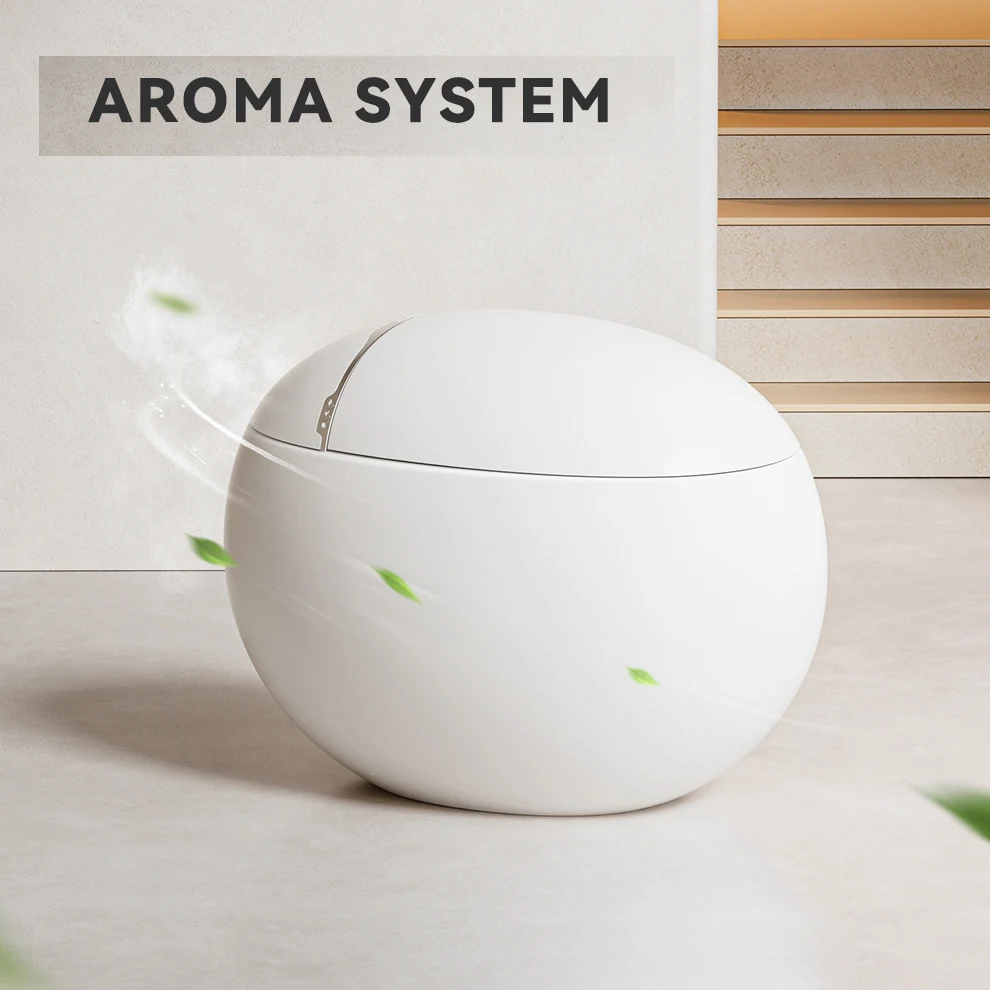 New Design Egg Shape Intelligent Closestool Automatic Operation Flushing Toilet Bowl Bathroom WC Ceramic Smart Toilet