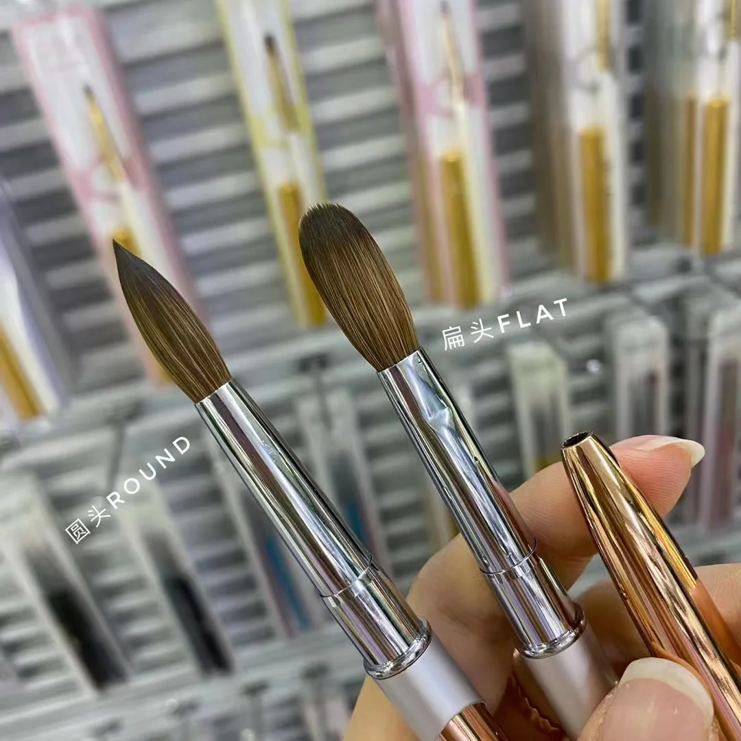 Custom Logo High quality International size 100% kolinsky sable nail brush Germany round kolinsky Acrylic Nail Brush