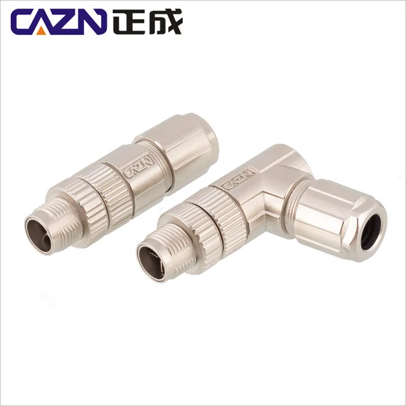 M12 X-код Y-кодирования 6 8 позиций шпильки прямое или под углом в собранном виде металлический штекер 24 26 провода AWG SS-12400-001 IDC прекращение разъем