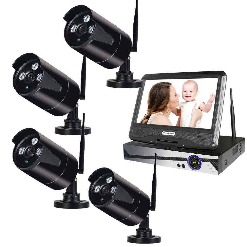 JXJ H.265 4 Channels Nvr Cctv Waterproof Security System Camera Set Small Dummy Night Vision Cctv Wireless Camera Network
