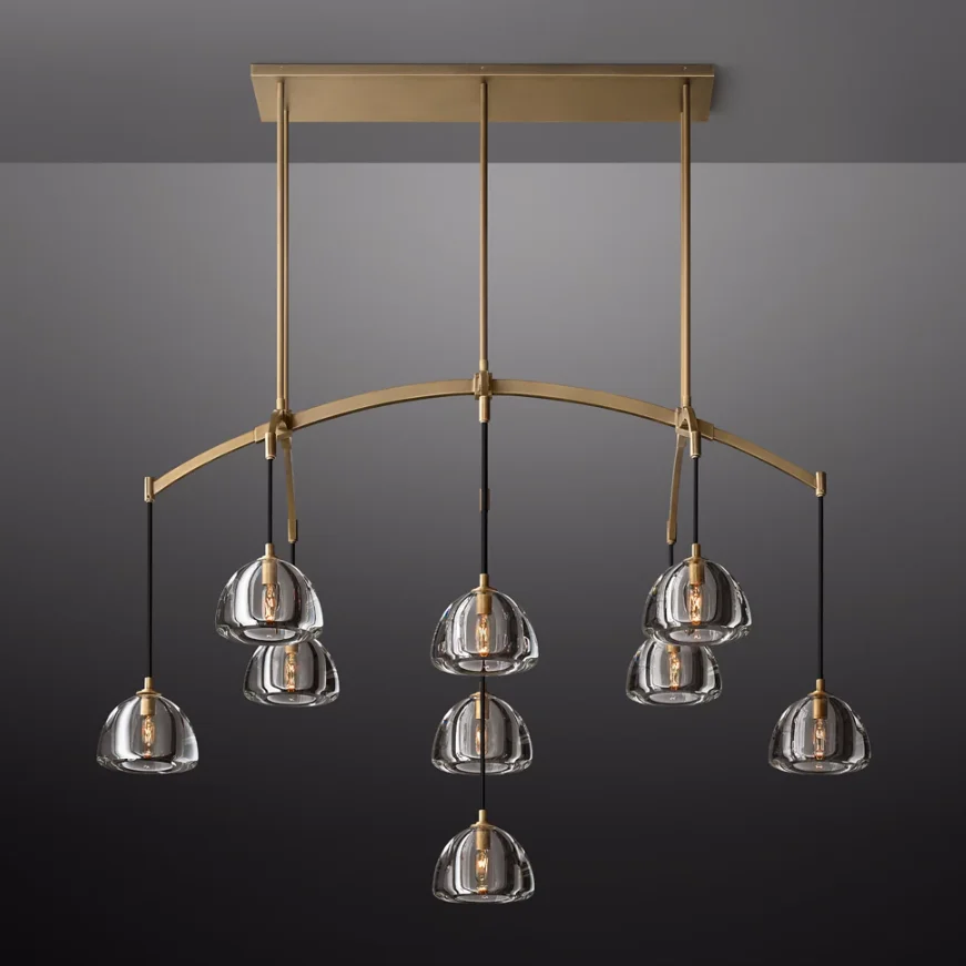 Luxury Modern Gold Glass Crystal Chandelier Indoor Living Room Hanging Lighting For Hotel Bedroom Pendant Lights Chandeliers