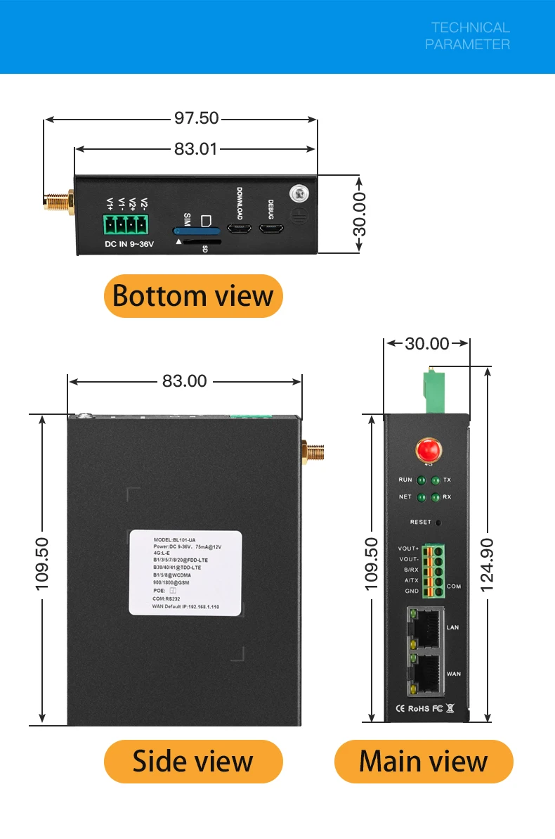 BL101 Converting Modbus TCP to MQTT over 4G/Ethernet Network