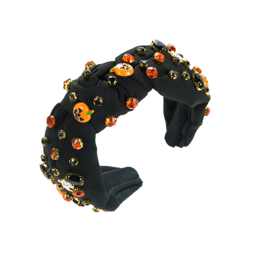 Youyan Hair Accessories New Arrival Ghost Pumpkin Halloween Bow Knot Headband Hairband Fashion Rhinestone Headband For Women