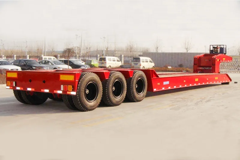 Front Loader Truck Trailers Semi Tractor 6x4 Used Delong Low Bed Truck Trailer Parts Ltd. Steel Panda China 3 Axle 30-80ton