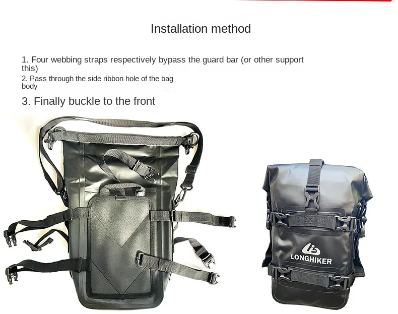 Motorcycle  Bars Pack Waterproof Side Bag  Pannier Bag Tail  Bumper Bag