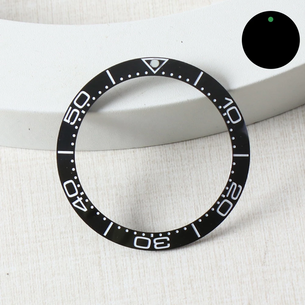 38mm Watch Bezel Insert Ceramic For Mods NH35 Watch Accessories Case Ring Green Luminous Bezel