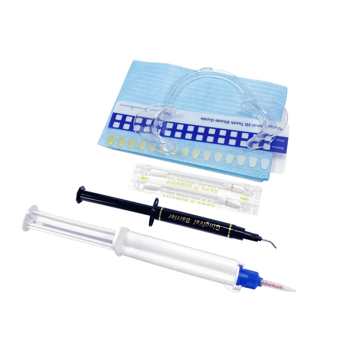 Professional CE Dental Gum Protector Double Tube Teeth Whitening Gel Dental Clinic Teeth Whitening Kit