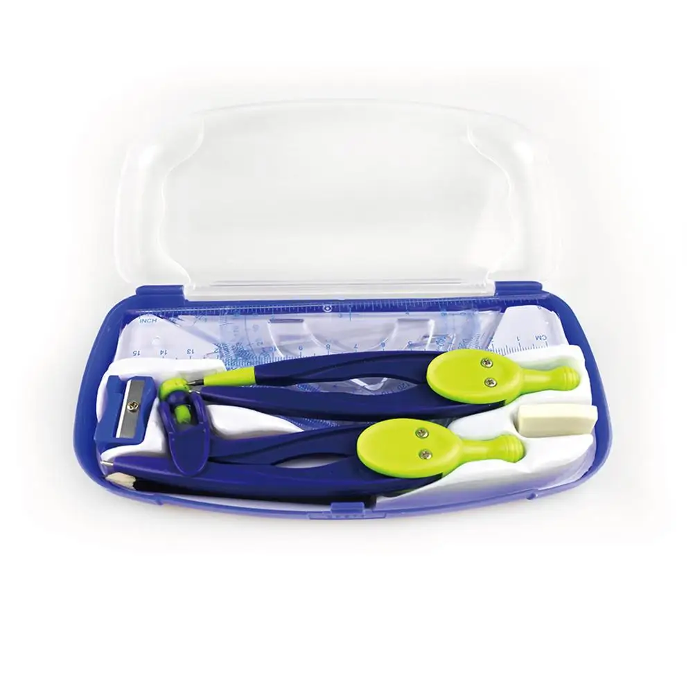 Математический Набор Карандаш ластик транспортир точилка линейка компас набор школьная Геометрия