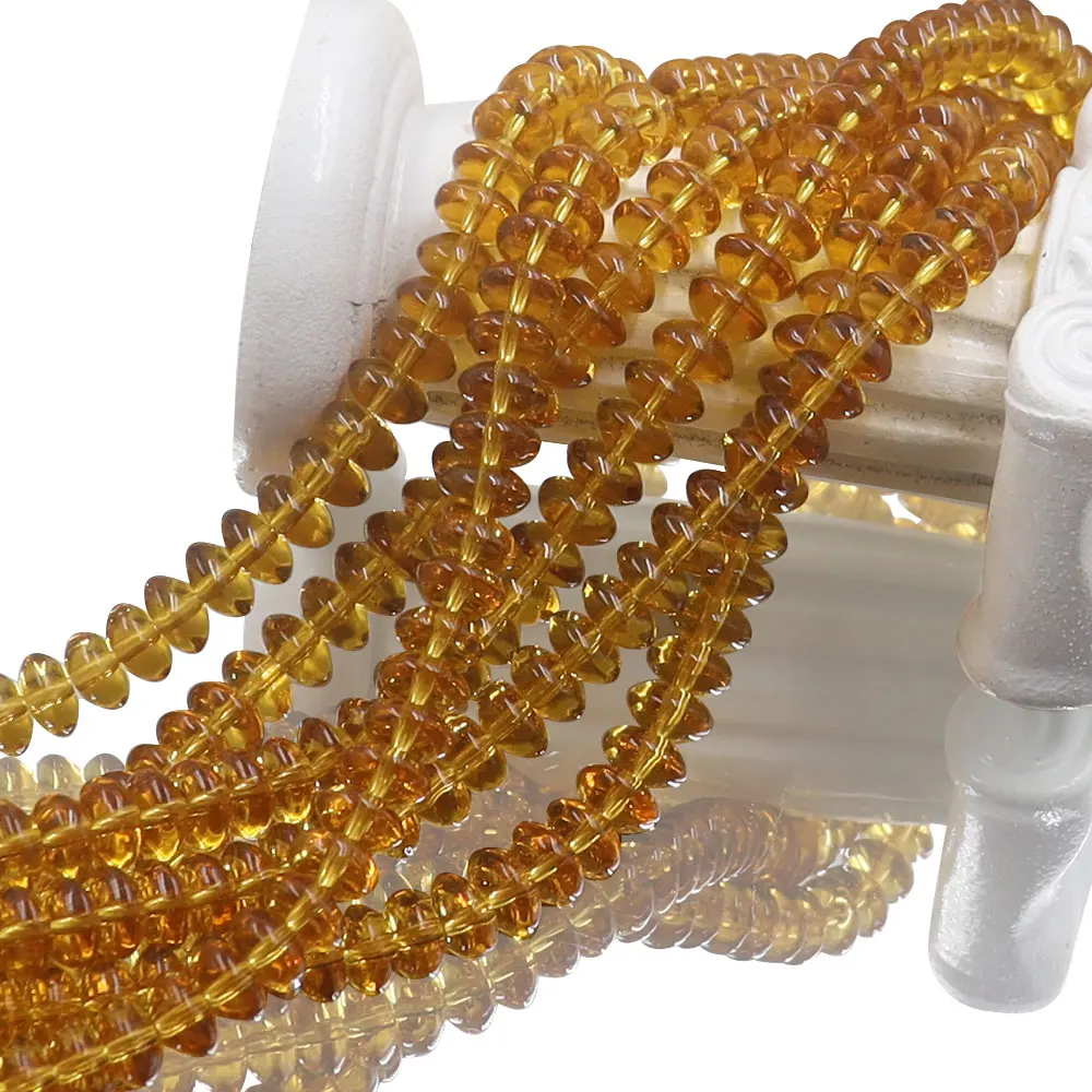 Amber Beads Abacus Shape 5x8mm Crystal Glass beads Drilled Loose Clear Beads for DIY jewelry Making