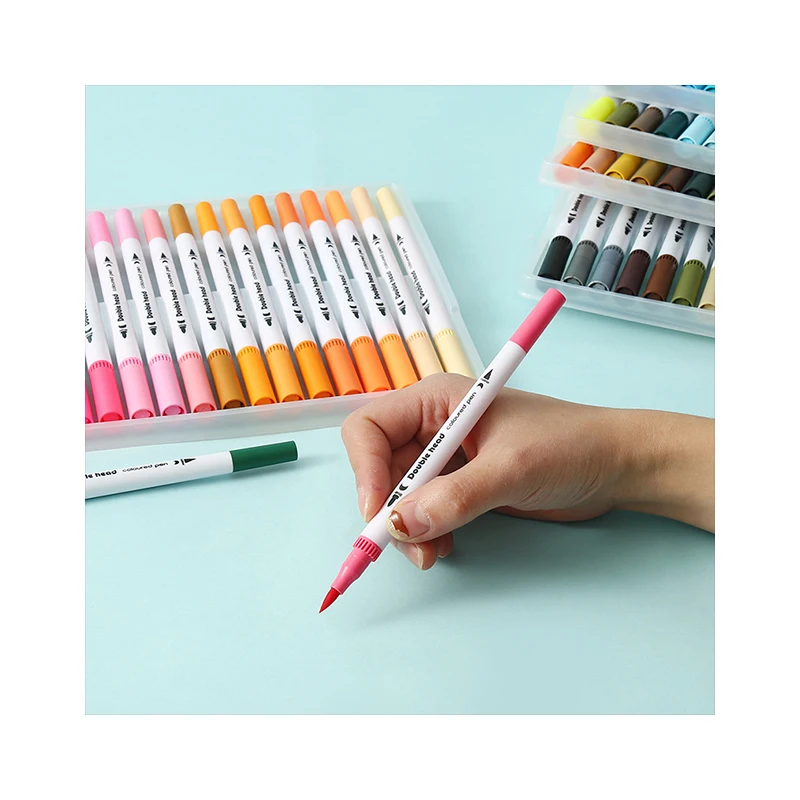 0.4mm fineliner tip & brush tip Dual Tip Brush Art Marker Pen Watercolor Brush Pens