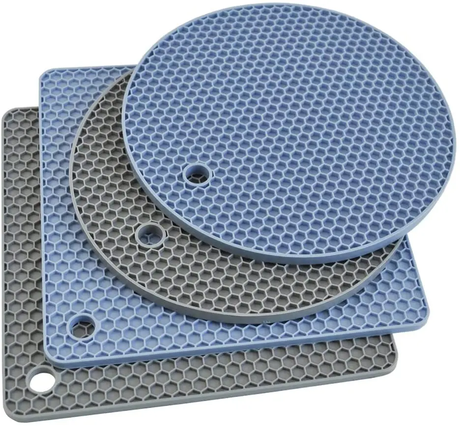 Silicone Pot Holders for Hot Pan and Pot Pads. Heat Resistant Counter Mats for Tables,Countertops, Spoon Rest and Large Coasters