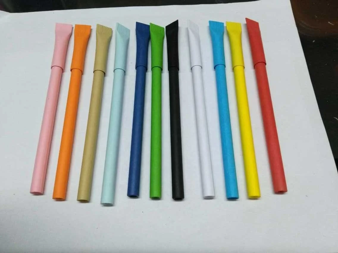 Novelty design customized logo recycle paper pen gift biodegradable pen