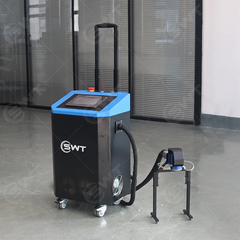 Mini Portable Trolley Case Pulse Laser Cleaning Machine 100W pulse laser rust removal for engine cylinder oxide layer