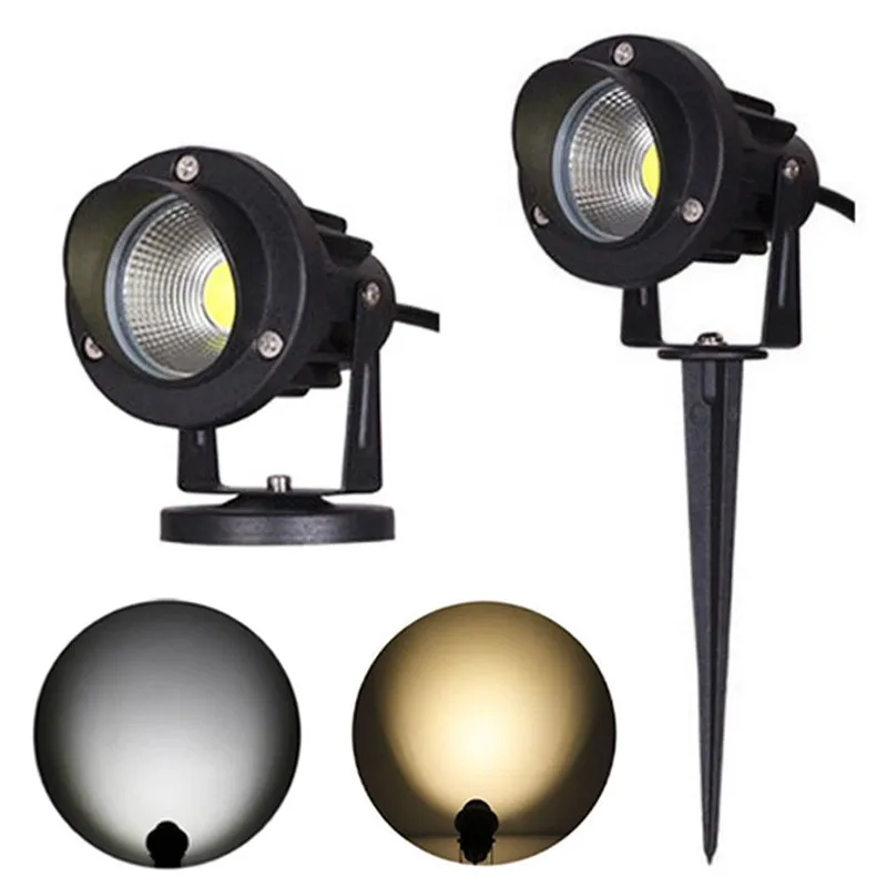 3W 5W 7W Modern Design Outdoor COB LED Garden Lawn Light Spike Lamp Spotlight Night Light Daylight 12V 110V 220V 240V Aluminum