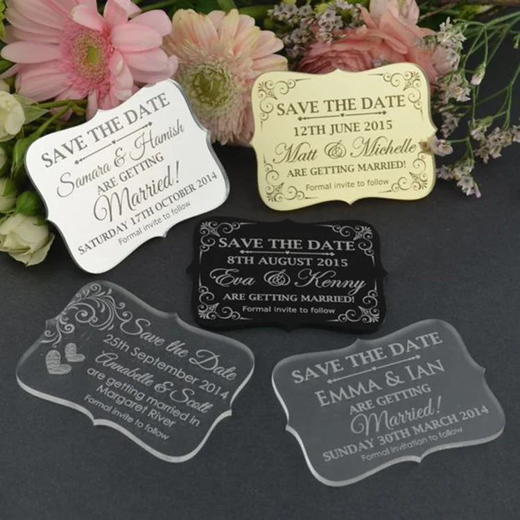 2023 Customized Luxury Acrylic Wedding Invitation Card with Letter Press