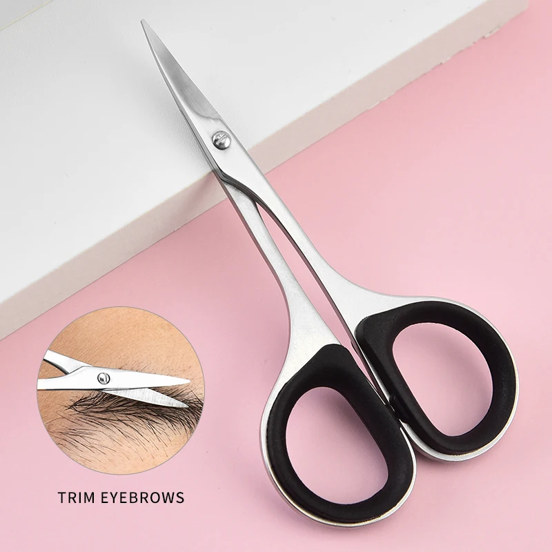 Набор черных ножниц для начинающих, инструменты для макияжа, профессиональный триммер для бровей для мужчин и женщин