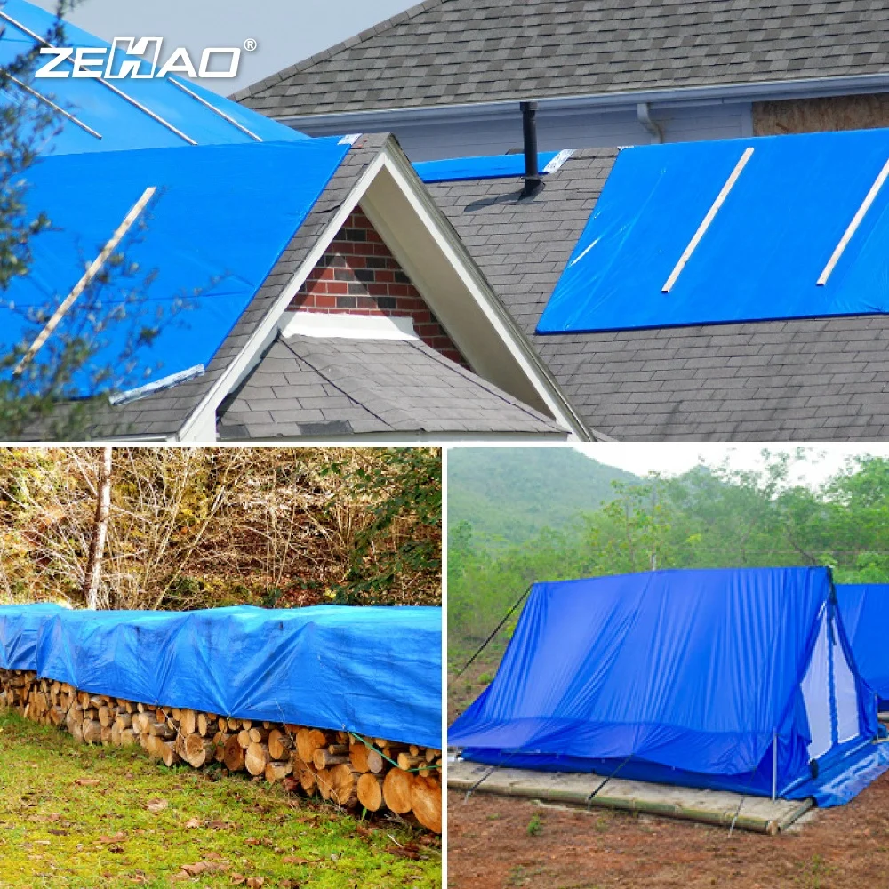 Zehao Factory Price 90g blue Double Coating Plastic Tarp China Manufacturer Waterproof Pe Tarpaulin Swimming Pool Covers