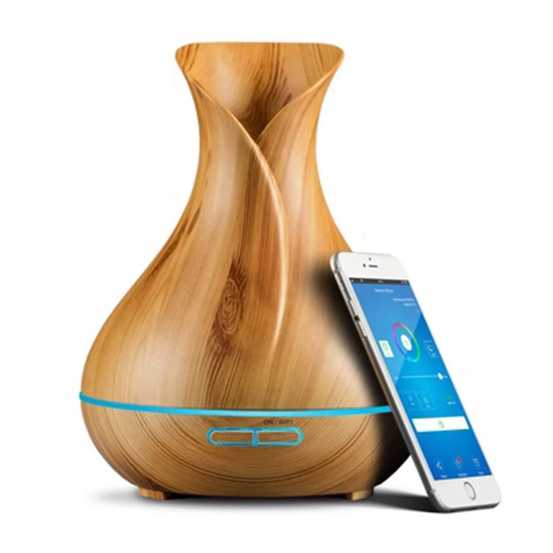 Новинка 2019, умный распылитель эфирных масел для ароматерапии с текстурой древесины, портативный ультразвуковой распылитель, увлажнитель воздуха с холодным туманом