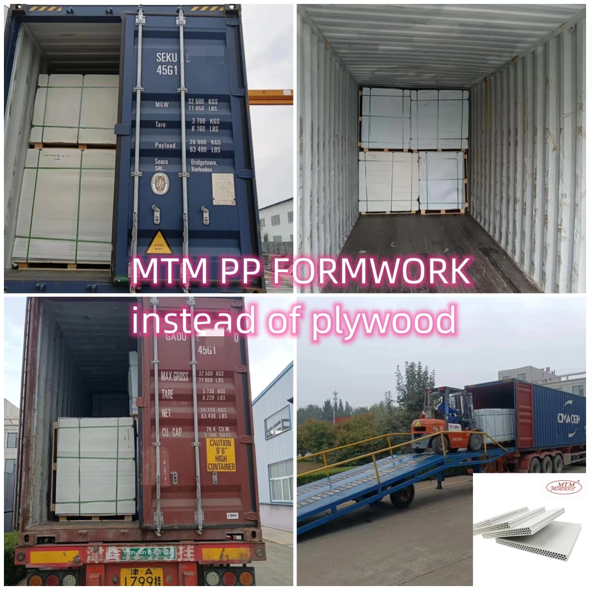 Reuse 80-100 Times waterproof   Plastic Formwork For Construction Pp Pvc Plastic Formwork Panels For Concrete factory sales