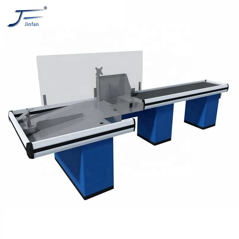 Guaranteed Quality supermarket design grocery store checkout cashier counter with conveyor belt
