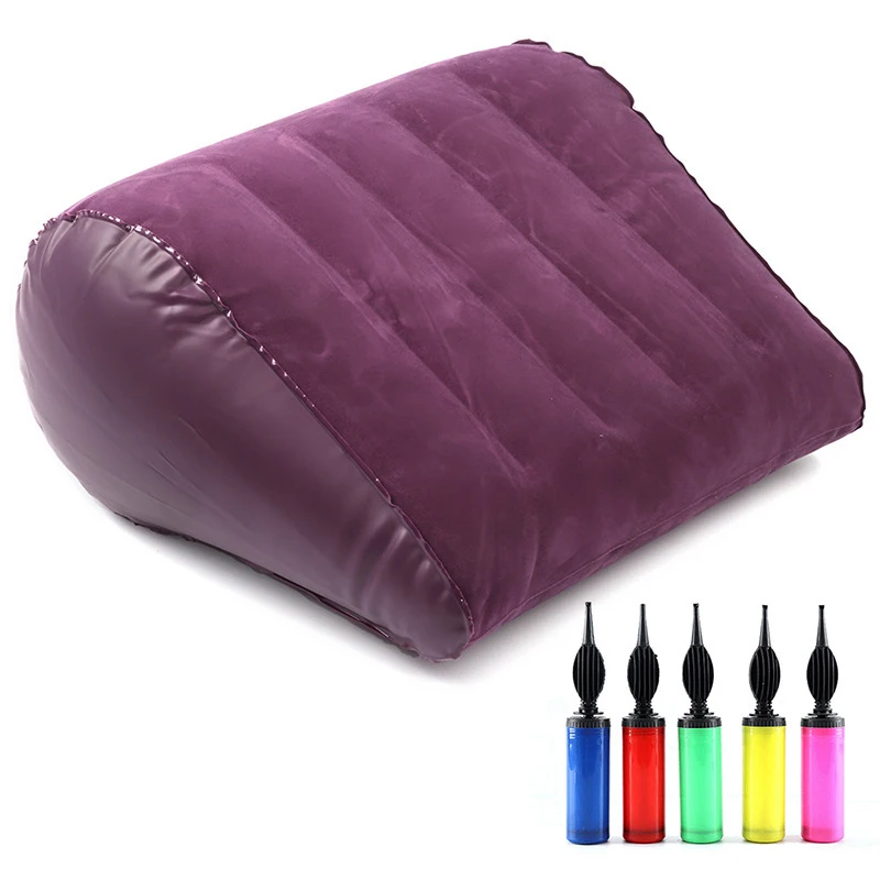 Wholesale BDSM Sex Chair Inflatable Sofa Pillow for Couples Multifunctional Position Wedge Pillows Flocking Sex Furniture